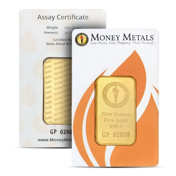 Money Metals 1 Oz Gold Bar - .9999 Pure