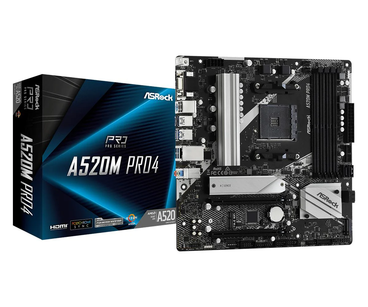 ASRock A520M Pro4 Micro-ATX  AM4 AMD A520