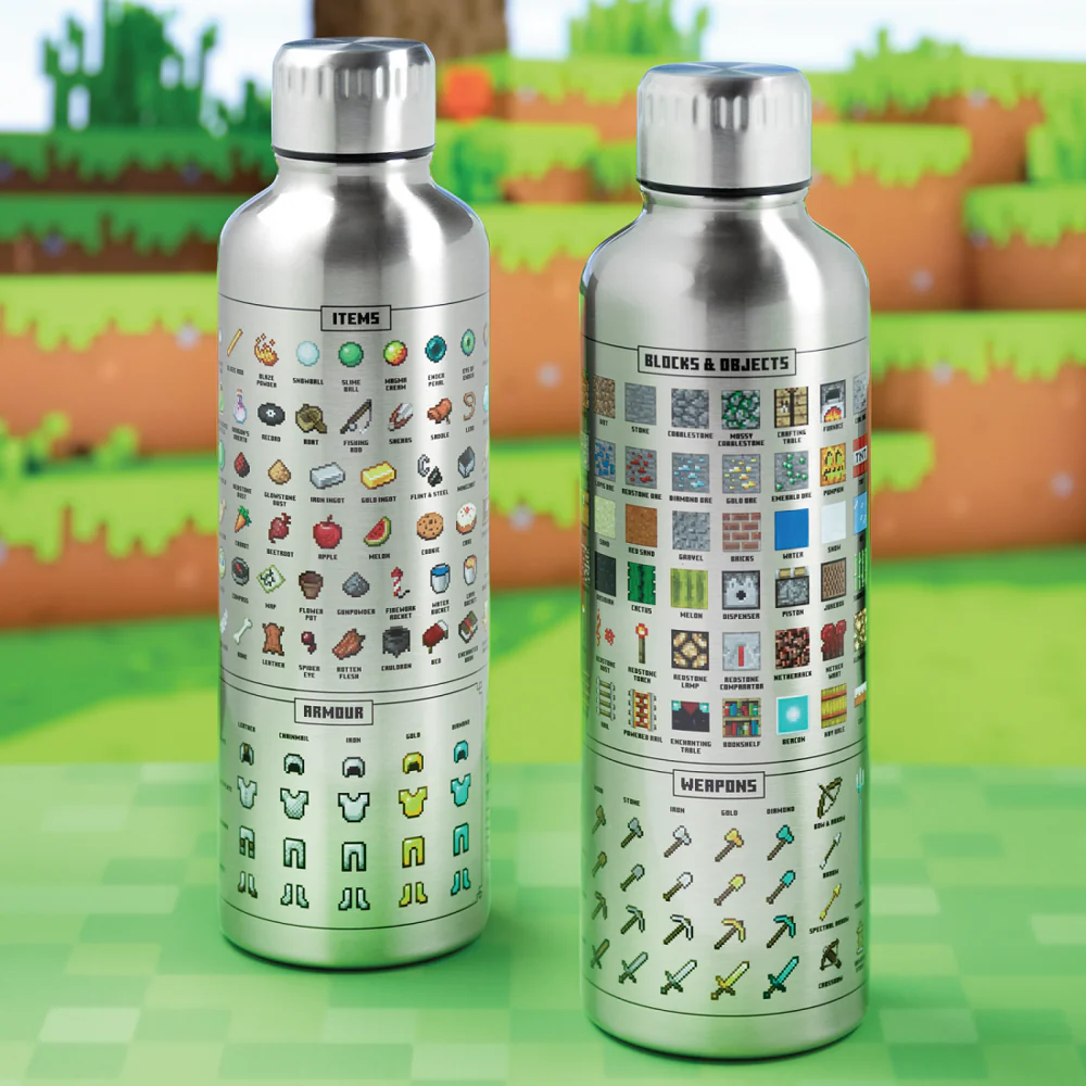 Minecraft-Wasserflasche aus Metall