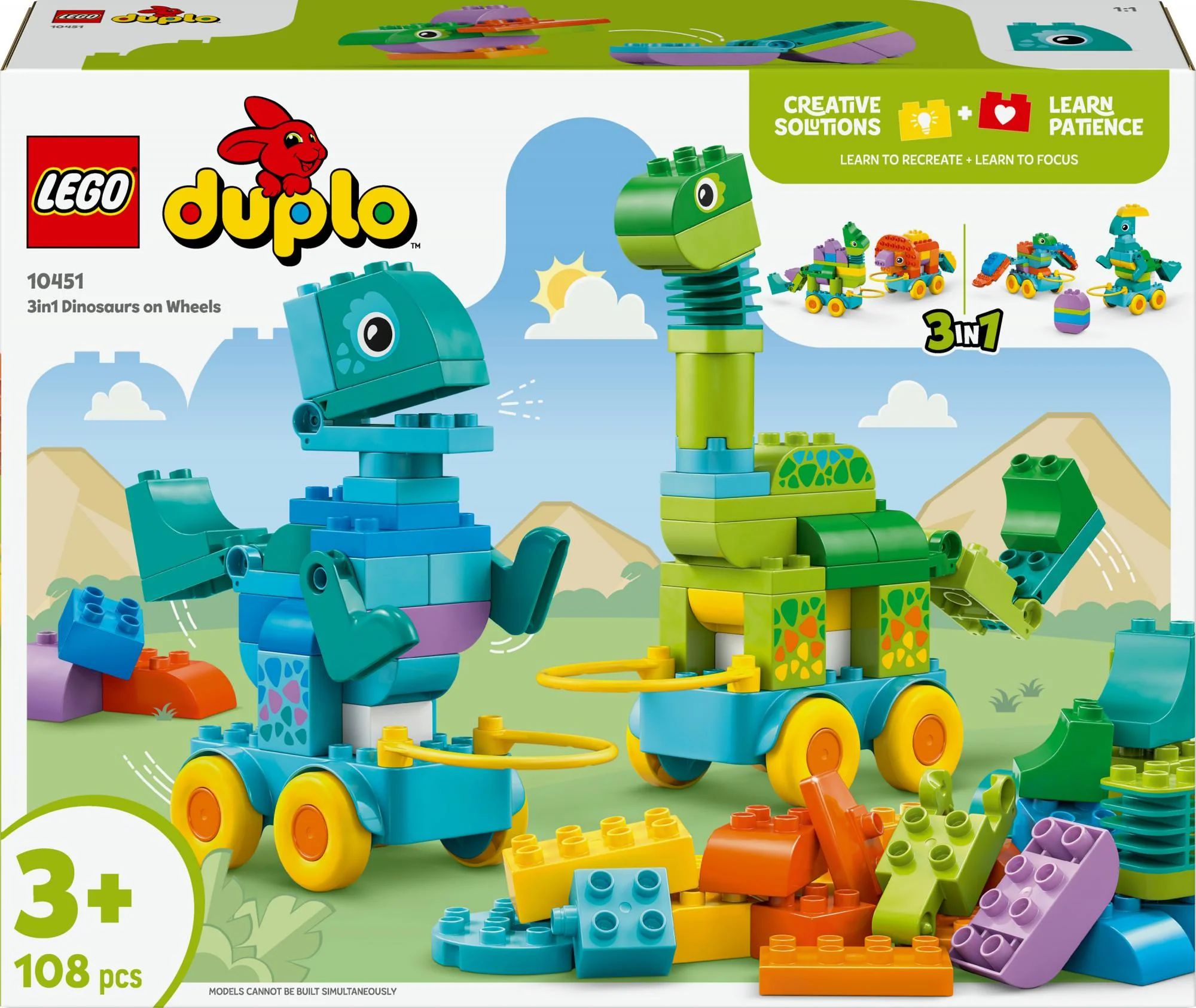 LEGO 10451 DUPLO Town Dinosaurs on Wheels 3-in-1 Set