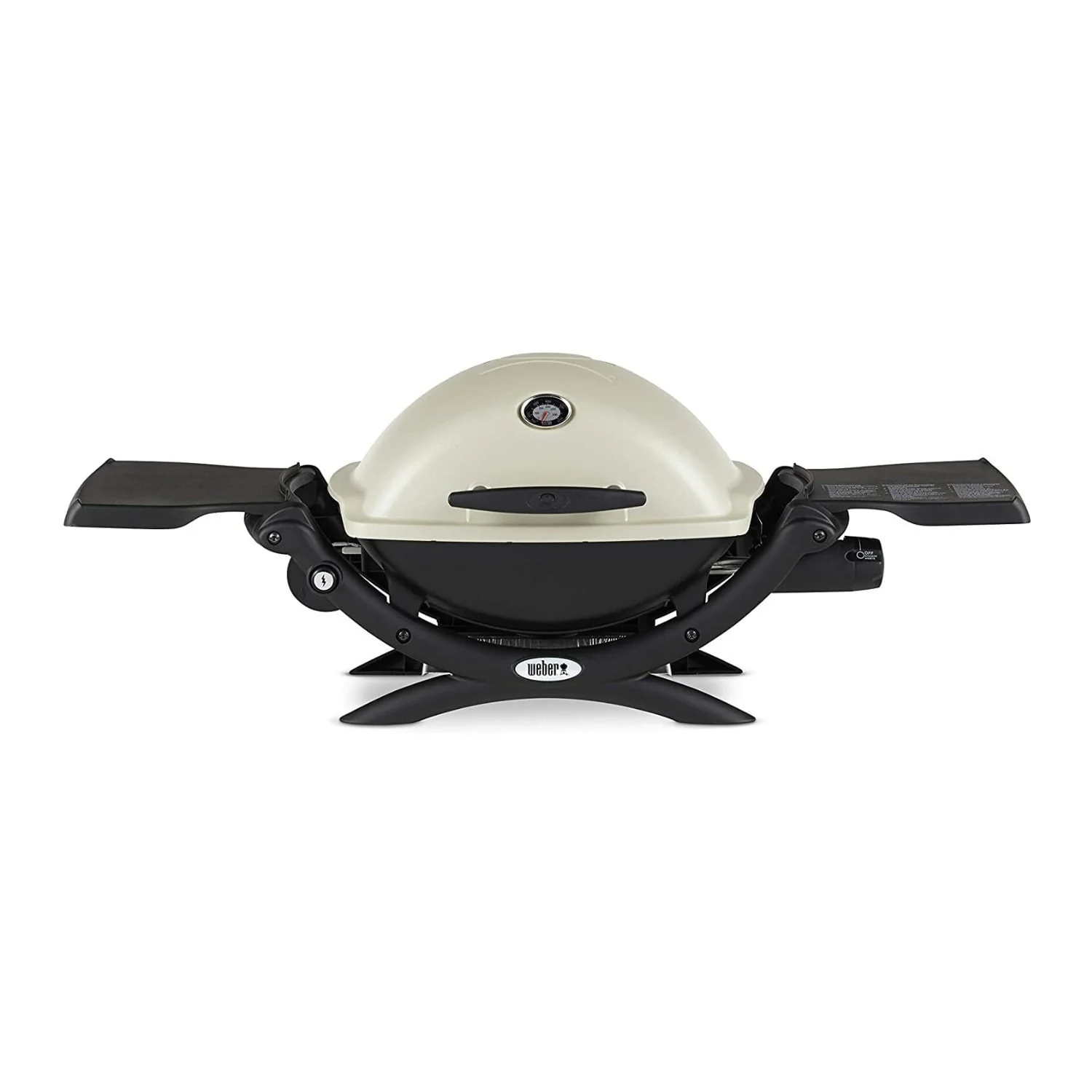 Weber Q1200 Liquid Propane Grill (Titanium) with Portable Cart Bundle