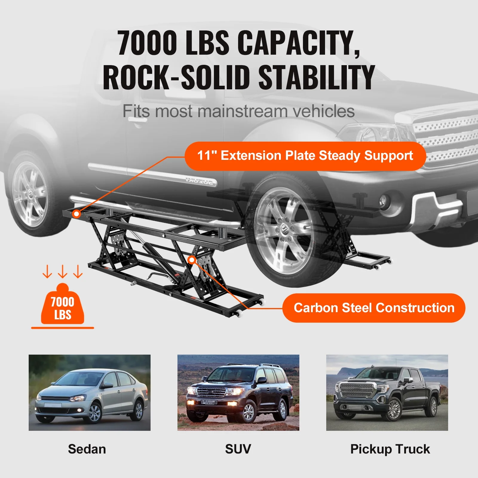 SKYSHALO, Durable Q235B Carbon Steel, Adjustable Height, Mobile Lifting Jack