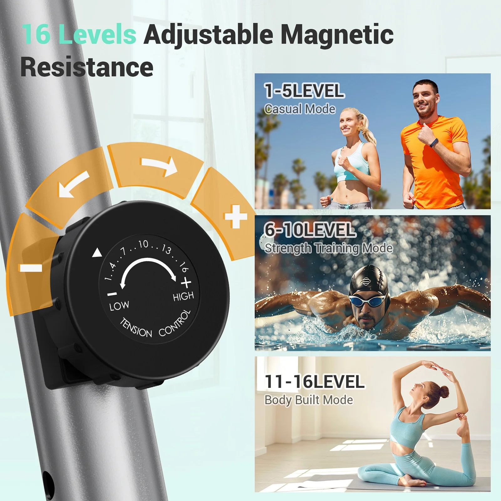 Elliptical Machine,16-Level Hyper-Quiet Drive whit LCD Monitor Dprodo Elliptical 265LBS Capacity for Home Use