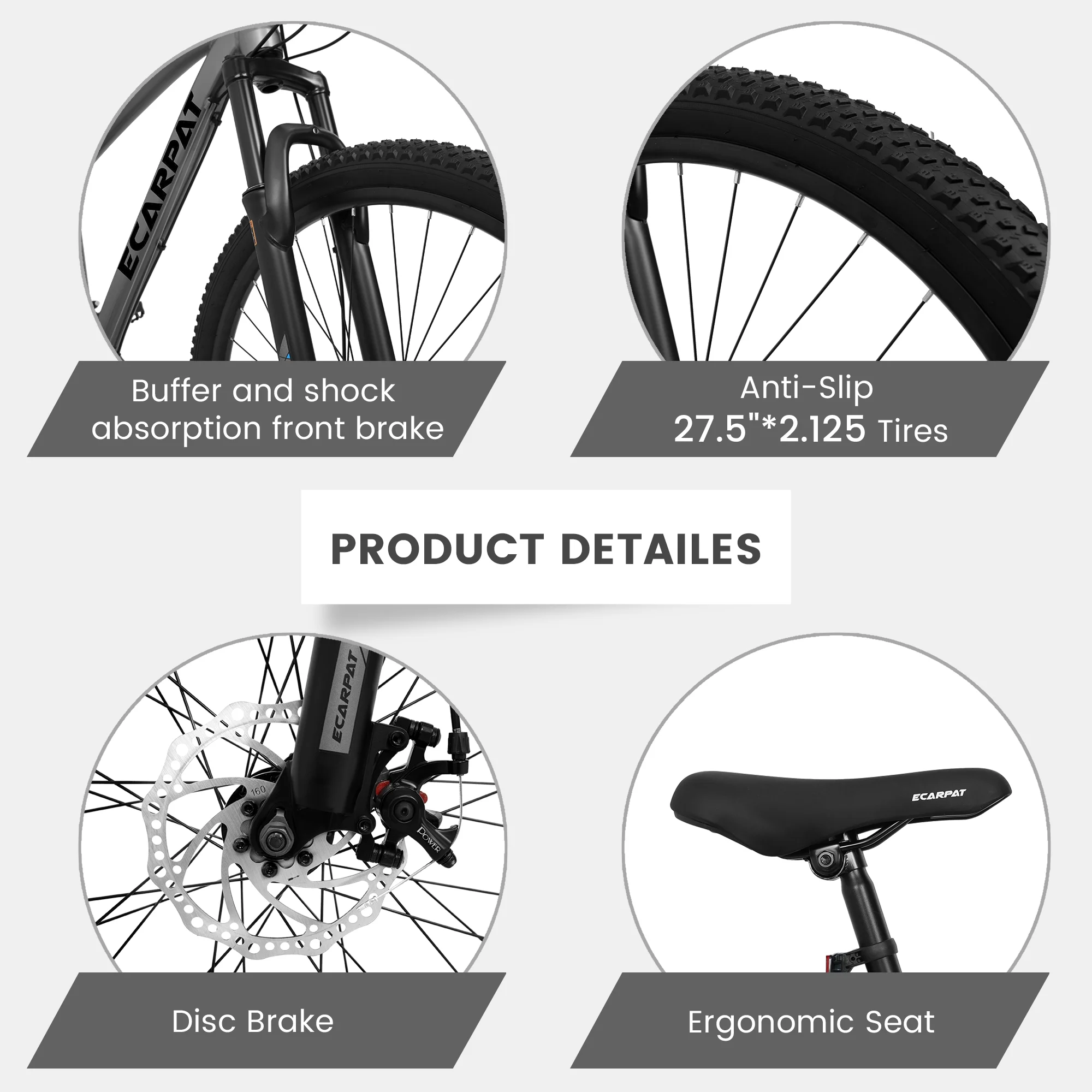 Ambifirner Lightweight 27.5er Mountain Bike – 21-Speed Shimano Drivetrain, 2.125” Tires & 85% Pre-Assembled Design for Riders 5’5”–5’10” (Anti-Slip Traction)​​